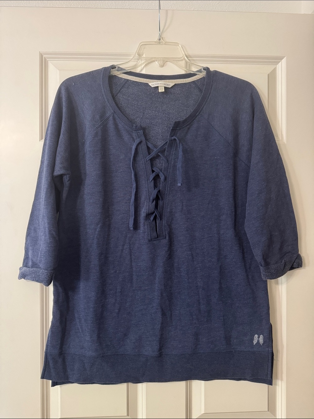 Victoria’s Secret Navy Lace-Up Pullover Sweatshirt size L